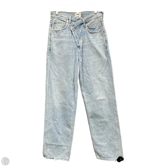 Jeans Straight By Agolde In Blue Denim, Size: 4