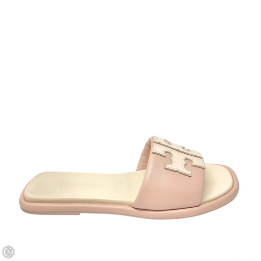 Sandals Designer By Tory Burch In Cream & Pink, Size: 8