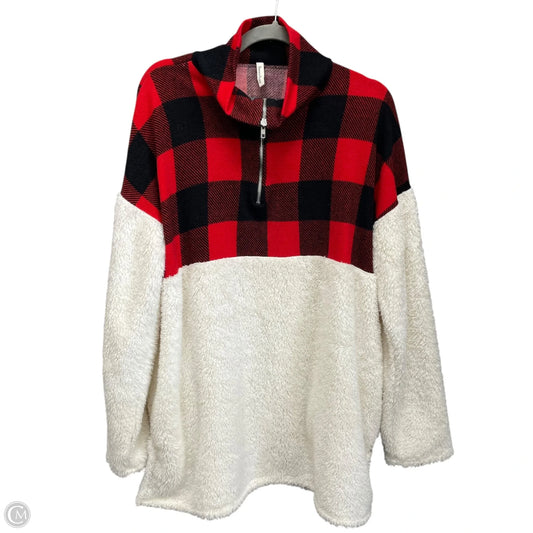 Jacket Fleece By Beeson River In Black & Red, Size: L