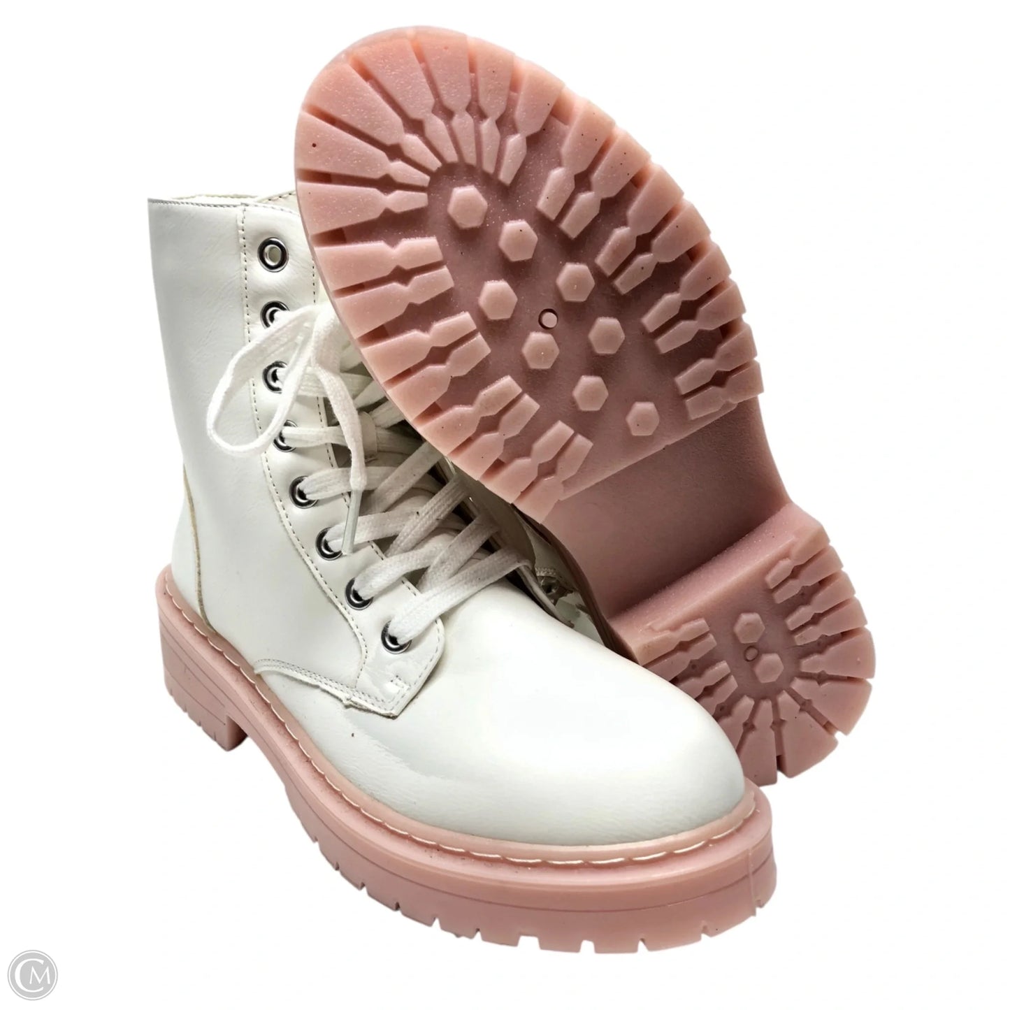 Boots Combat By Sugar In Pink & White, Size: 8