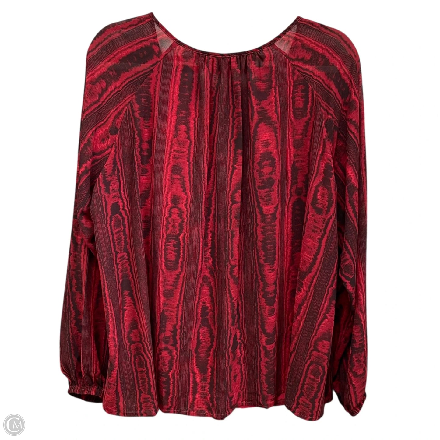 Blouse Long Sleeve By Michael By Michael Kors In Black & Red, Size: M