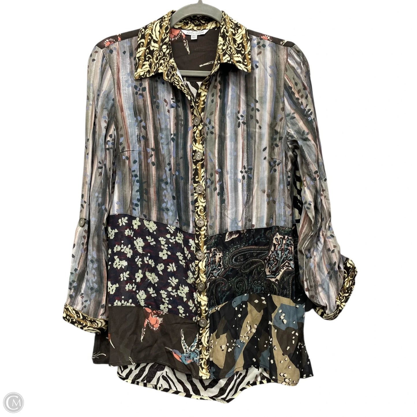 Top Long Sleeve By John Mark In Multi-colored, Size: Sp