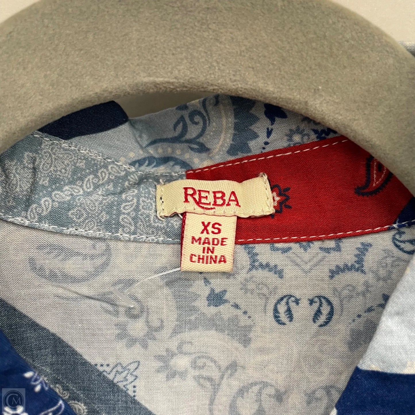 Top Long Sleeve By Reba In Blue & Red & White, Size: Xs