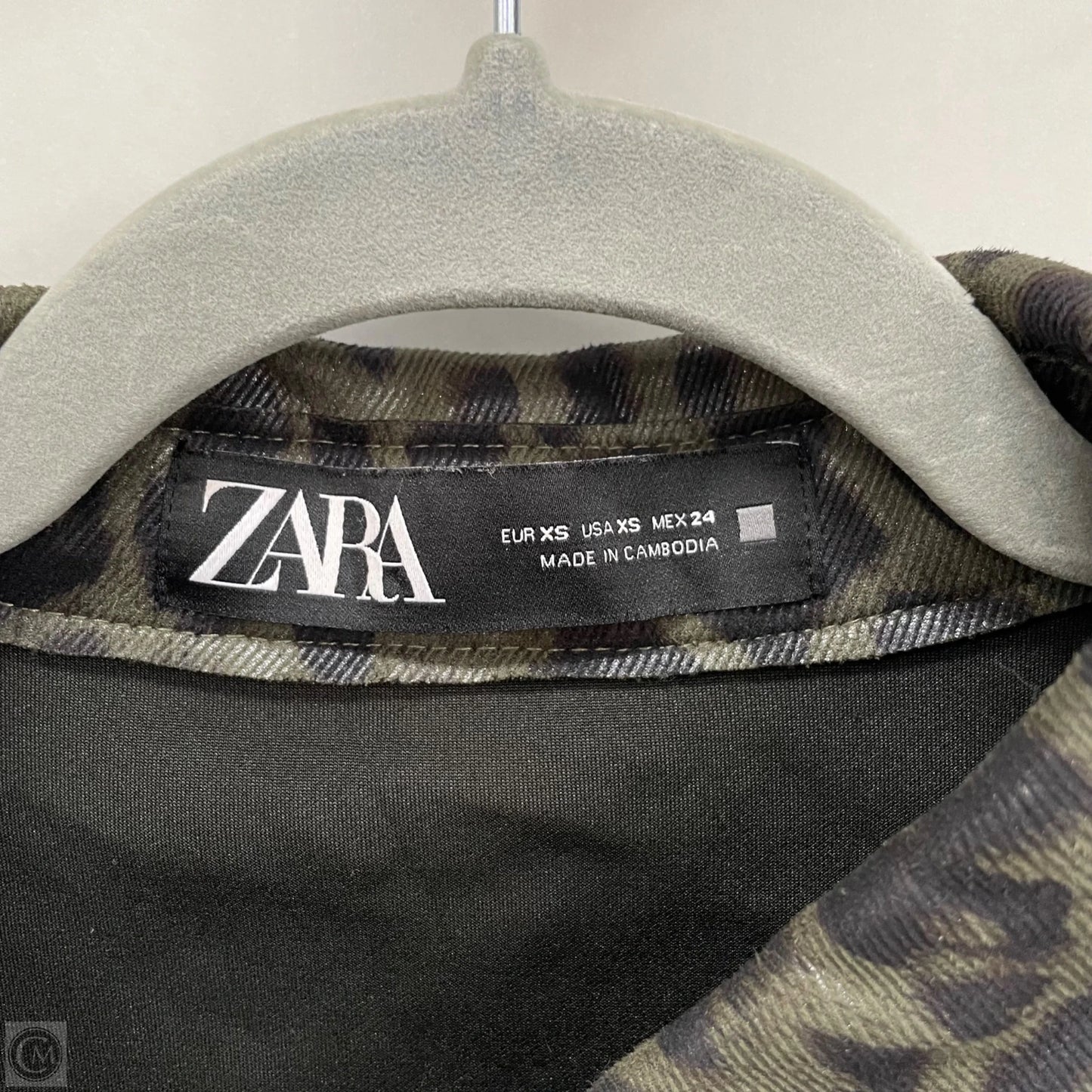 Jacket Shirt By Zara In Black & Green, Size: Xs
