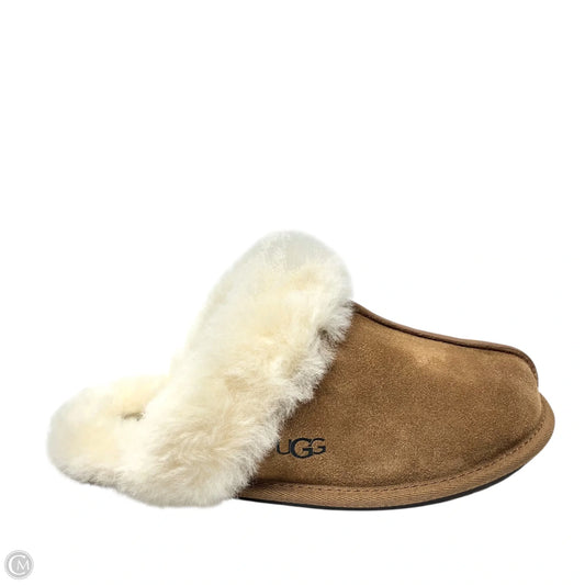 Slippers Designer By Ugg In Brown, Size: 6