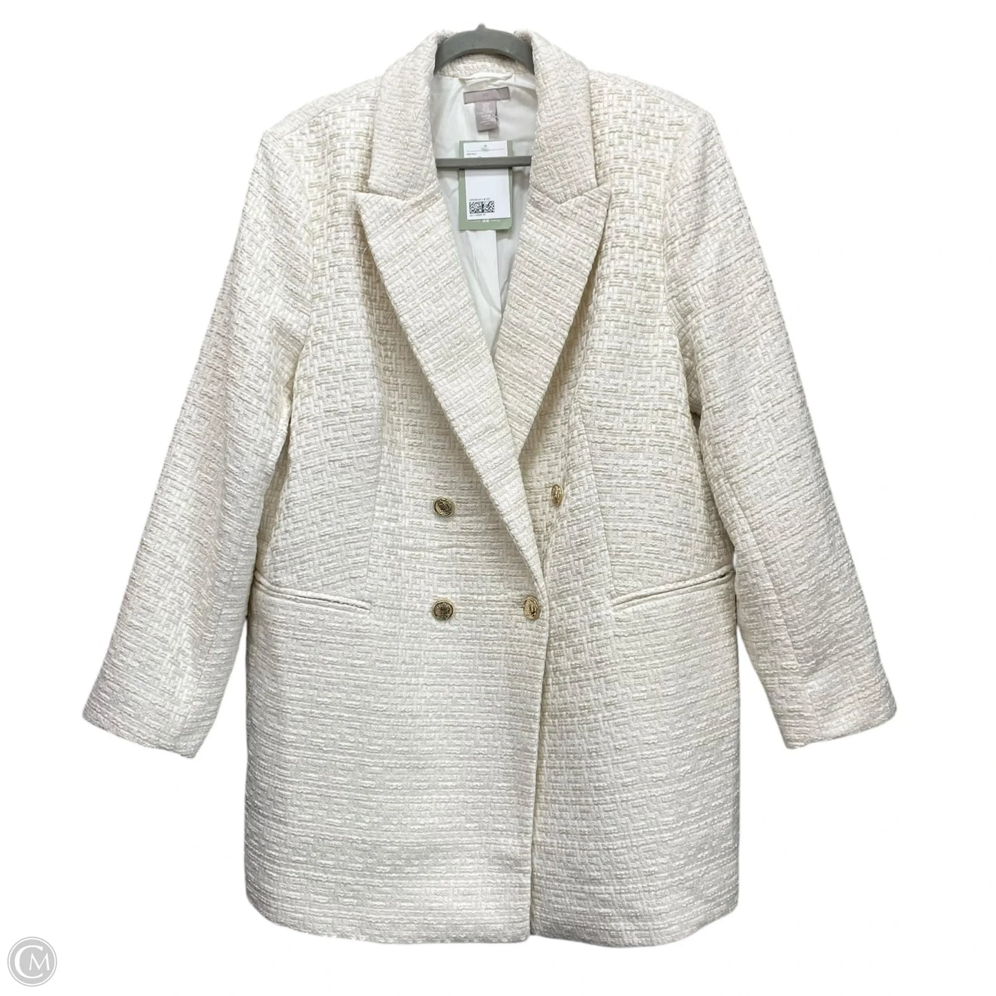 Blazer By H&m In Cream, Size: Xl