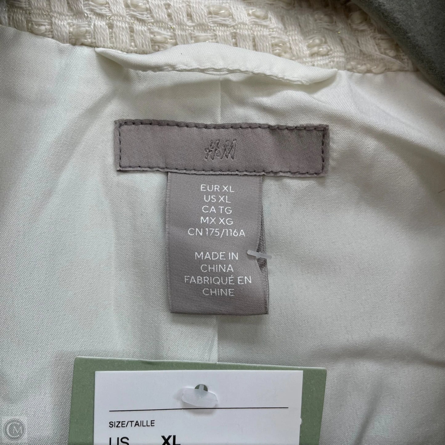Blazer By H&m In Cream, Size: Xl