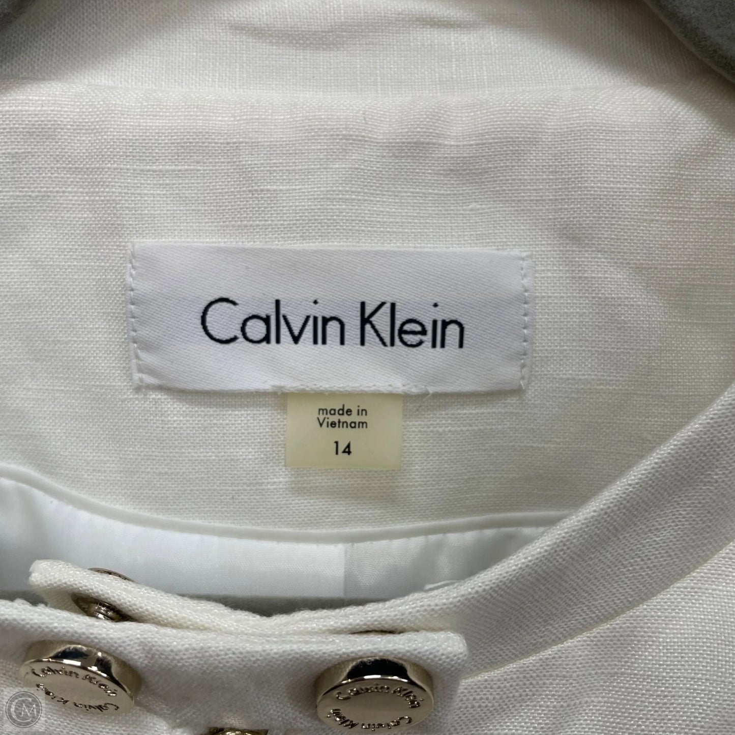 Blazer By Calvin Klein In Ivory, Size: 14