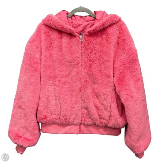 Jacket Faux Fur & Sherpa By New York And Co In Pink, Size: L