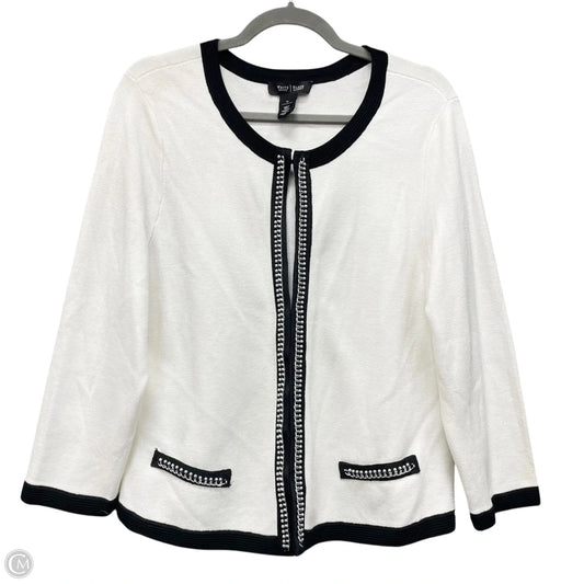 Cardigan By White House Black Market In Black & Cream, Size: Xl