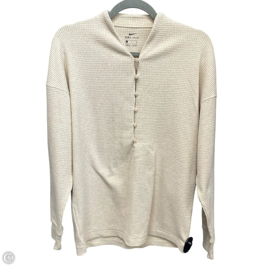 Athletic Top Long Sleeve Crewneck By Nike Apparel In Beige, Size: S