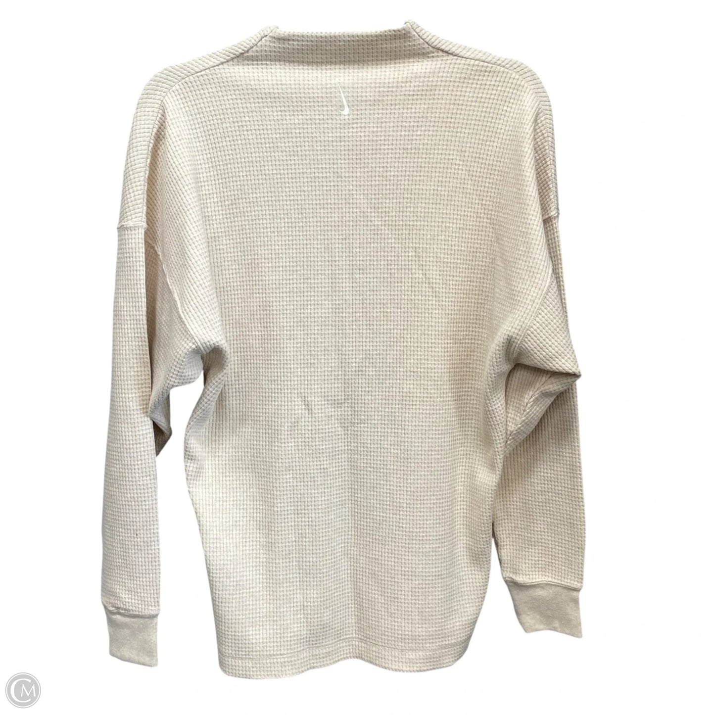 Athletic Top Long Sleeve Crewneck By Nike Apparel In Beige, Size: S