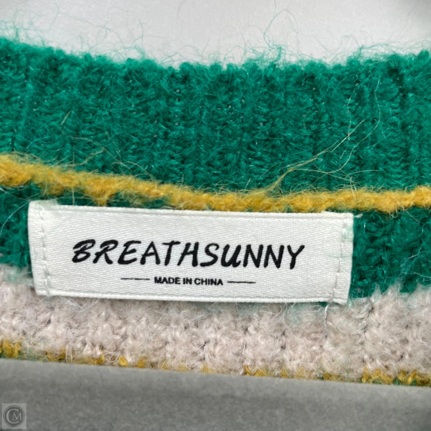 Sweater By Clothes Mentor In Green & Pink, Size: L