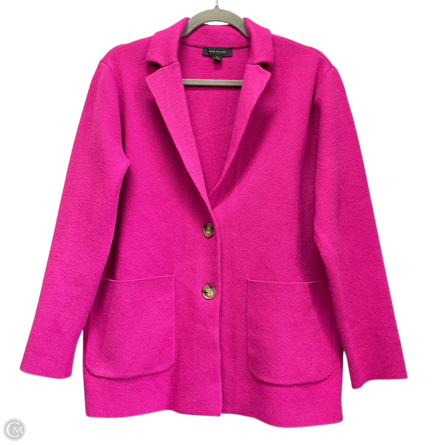 Sweater Cardigan By Ann Taylor In Pink, Size: M