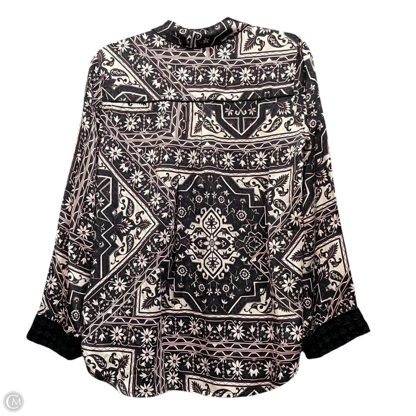 Top Long Sleeve By Johnny Was In Black & Cream, Size: Xs