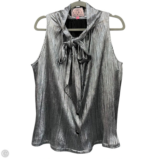 Blouse Sleeveless By Cmb In Silver, Size: S
