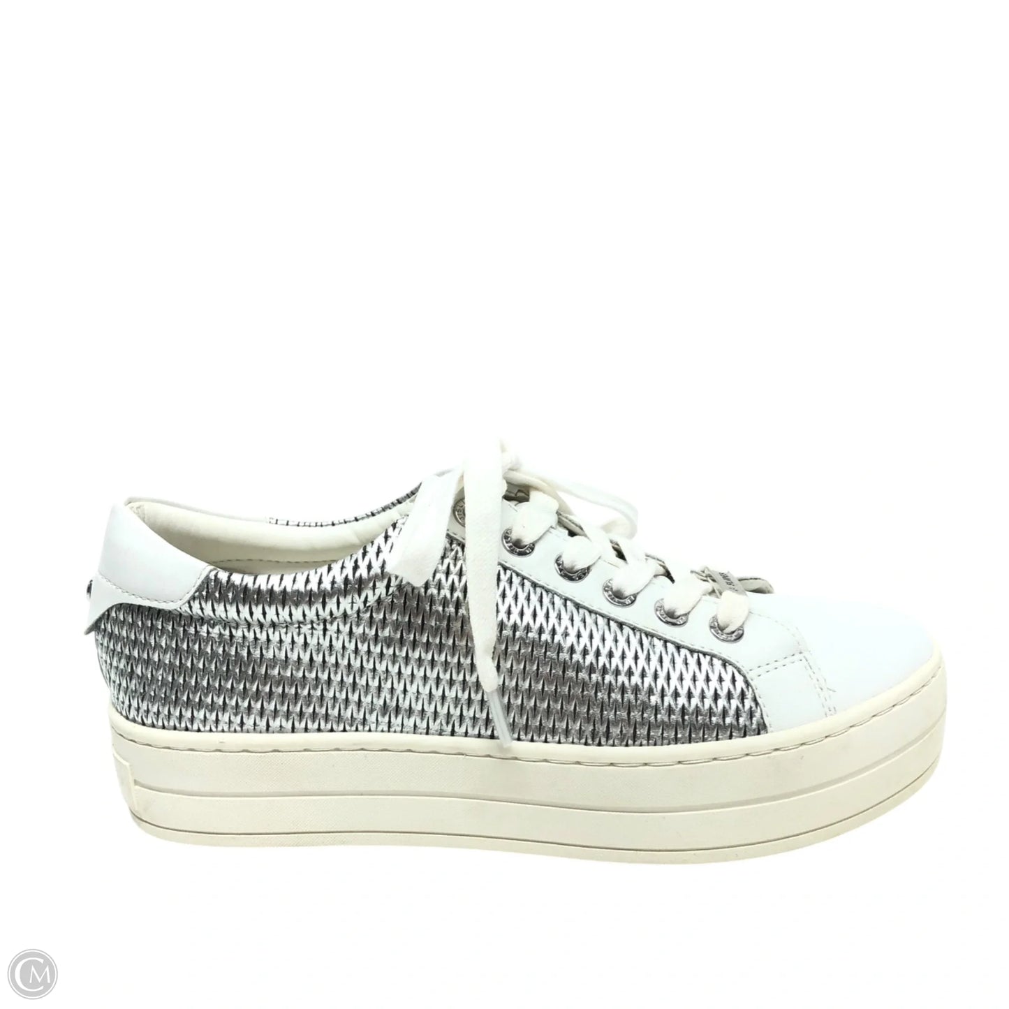 Shoes Sneakers By J Slides In Silver & White, Size: 6