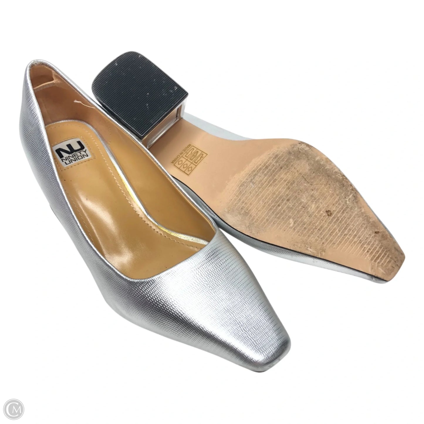 Shoes Heels Block By Clothes Mentor In Silver, Size: 6