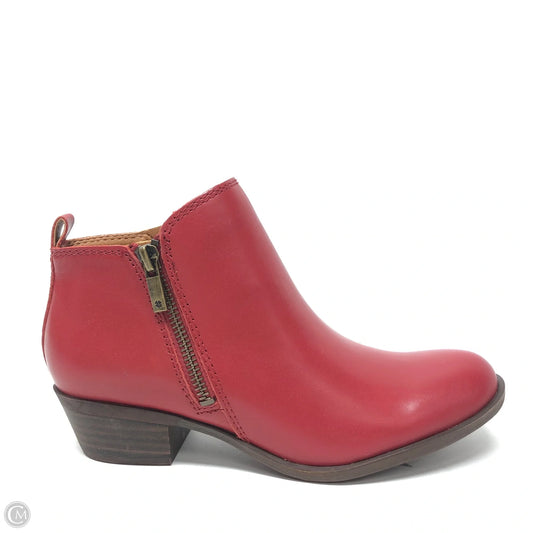 Boots Ankle Heels By Lucky Brand In Red, Size: 6