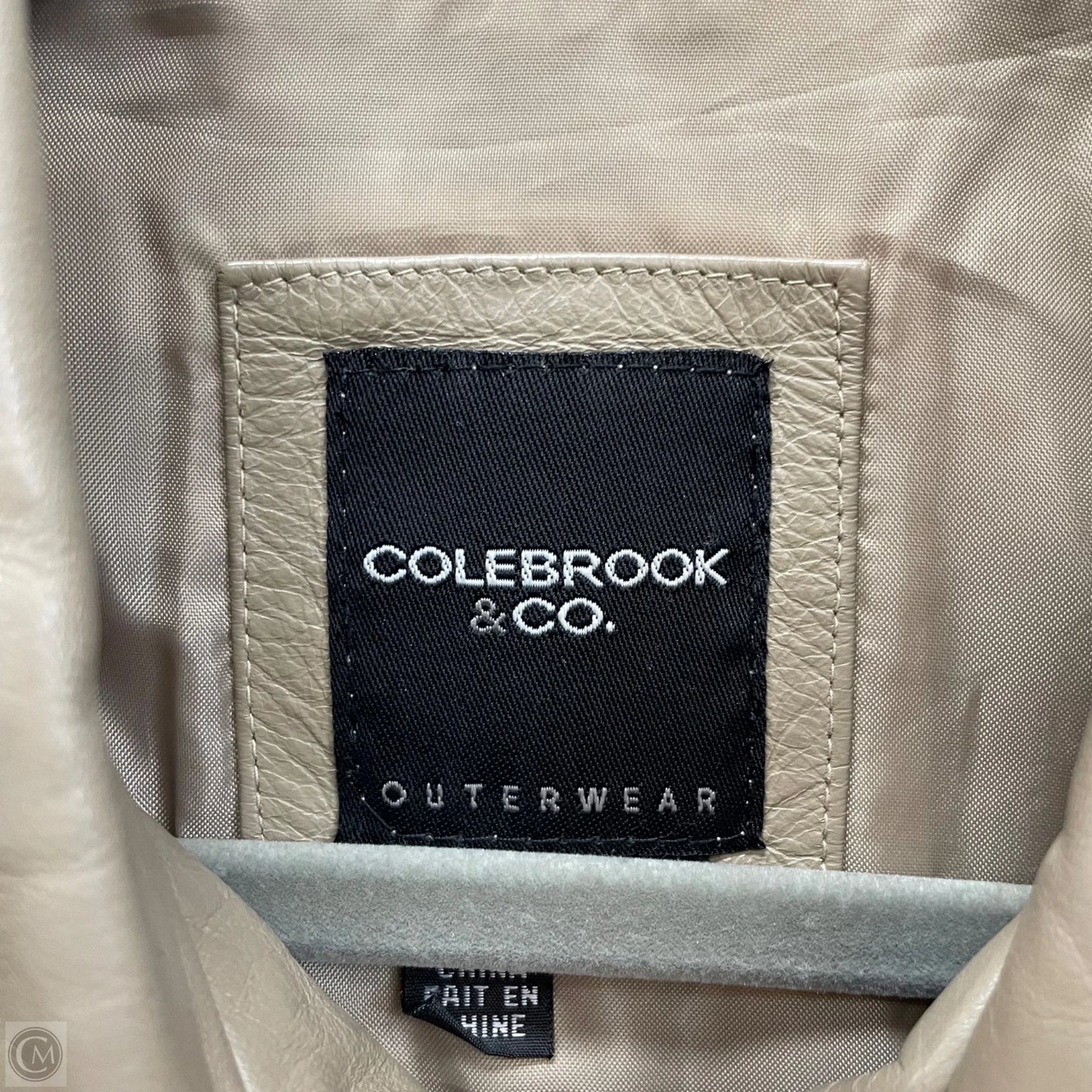 Jacket Leather By Colebrook In Taupe, Size: M