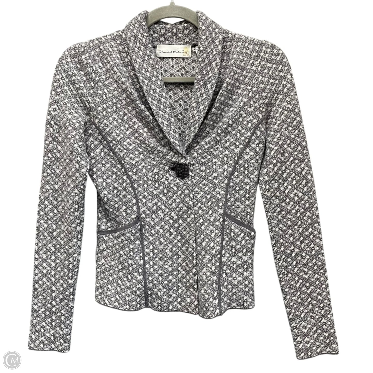 Blazer By Anthropologie In Grey & White, Size: S