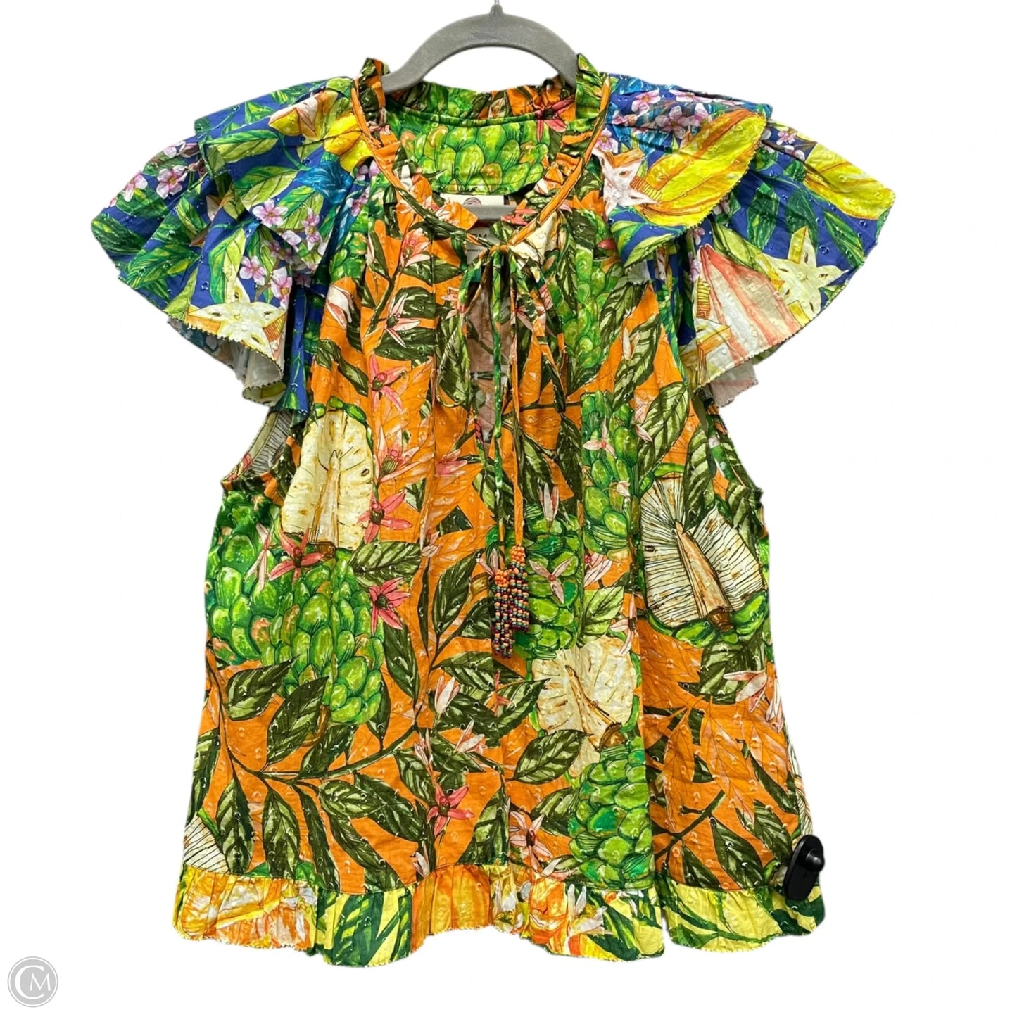 Blouse Short Sleeve By Farm Rio In Multi-colored, Size: M