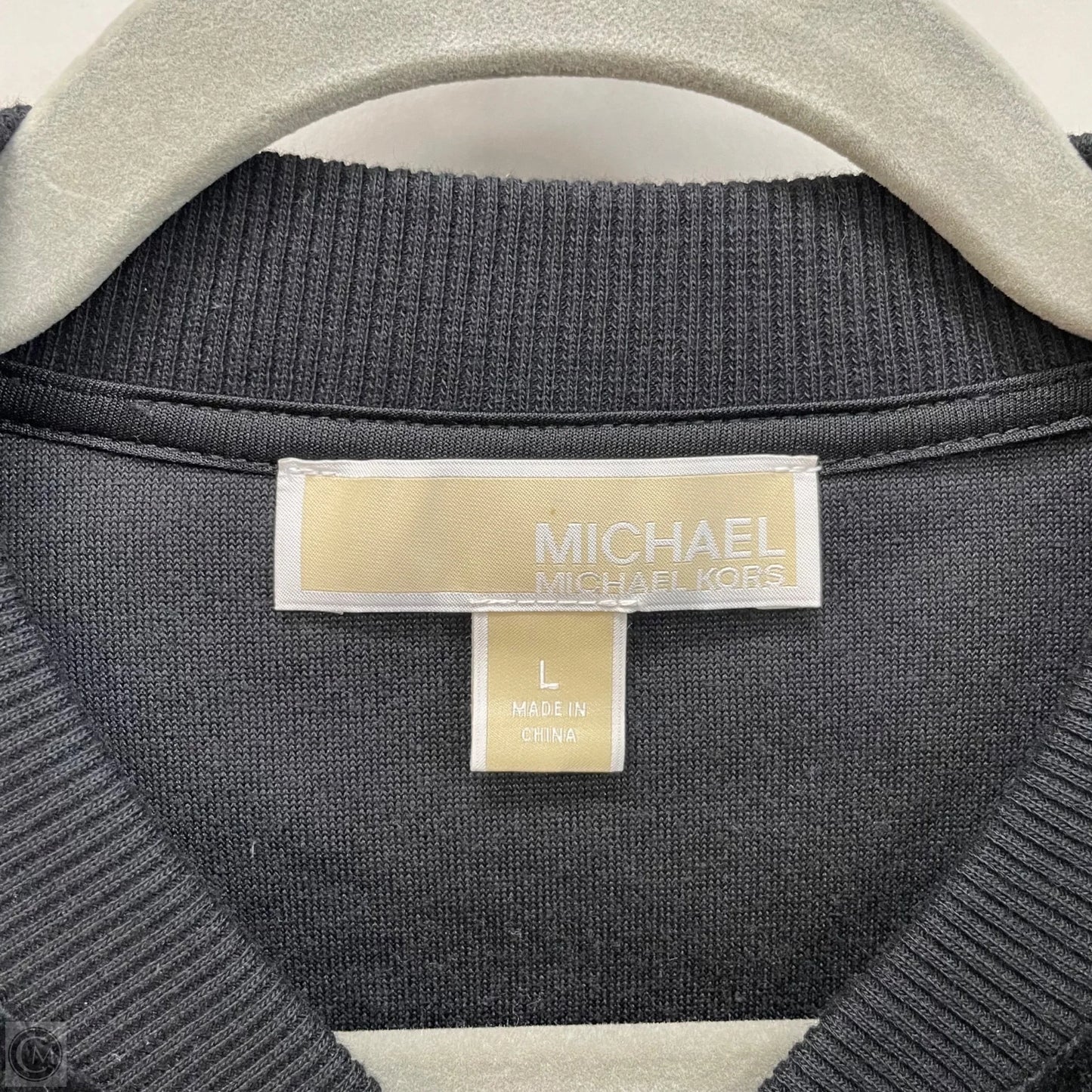 Sweatshirt Crewneck By Michael By Michael Kors In Black & Gold, Size: L