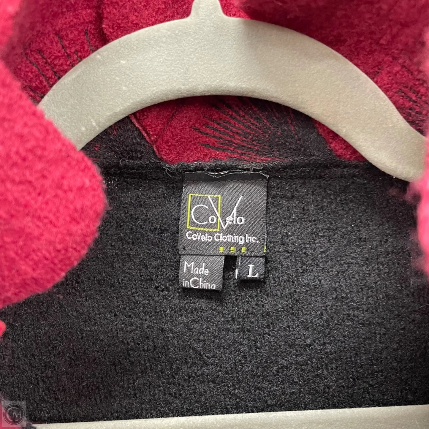 Sweater Cardigan By Cmc In Black & Red, Size: L