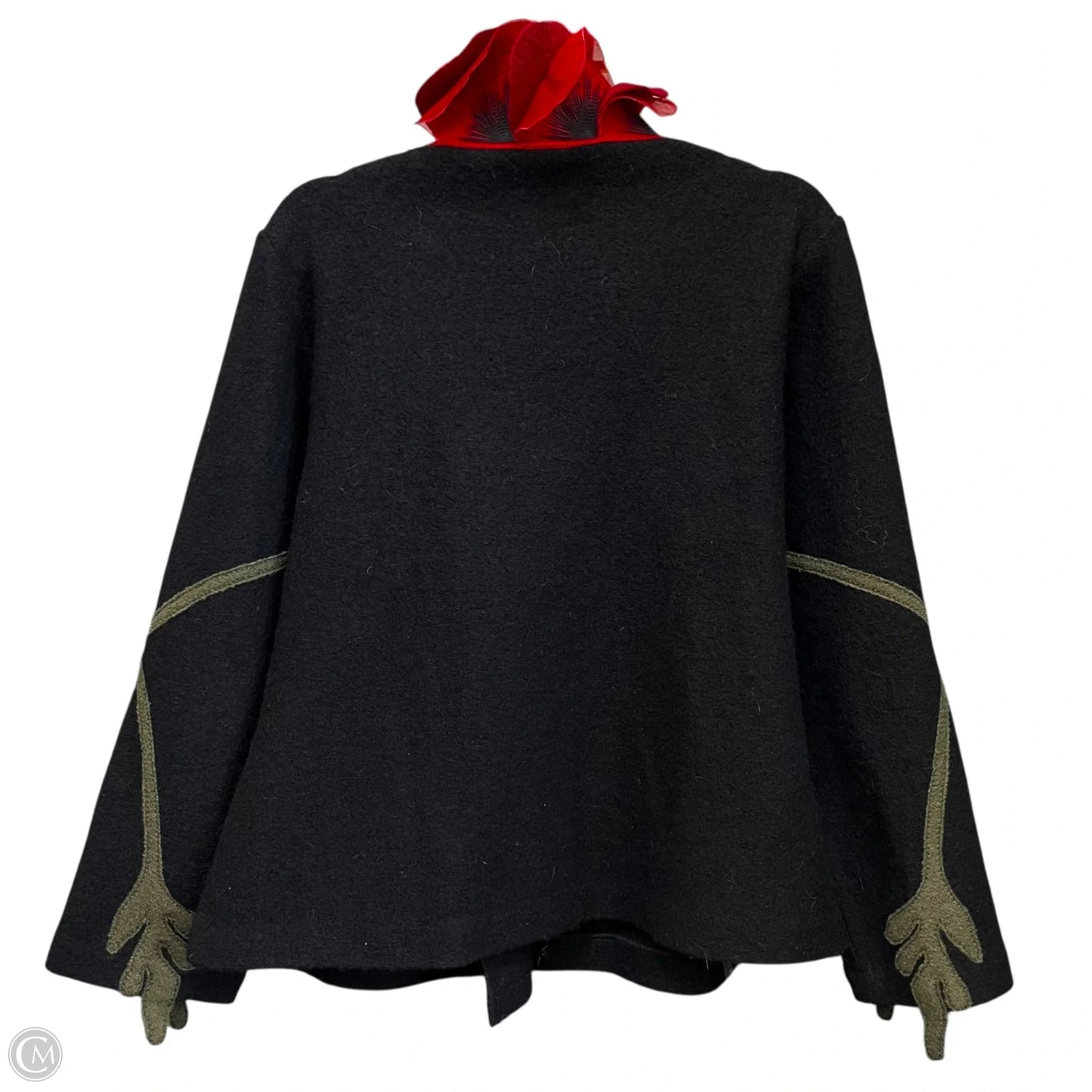 Sweater Cardigan By Cmc In Black & Red, Size: L