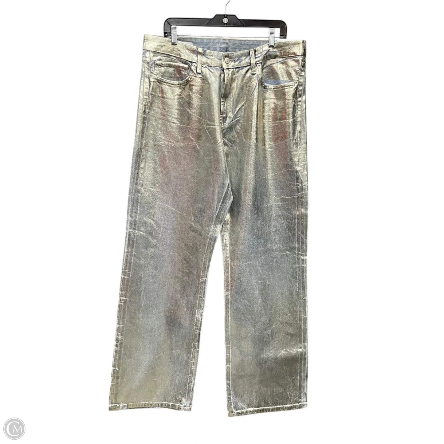 Jeans Straight By Zara In Blue & Gold, Size: 14