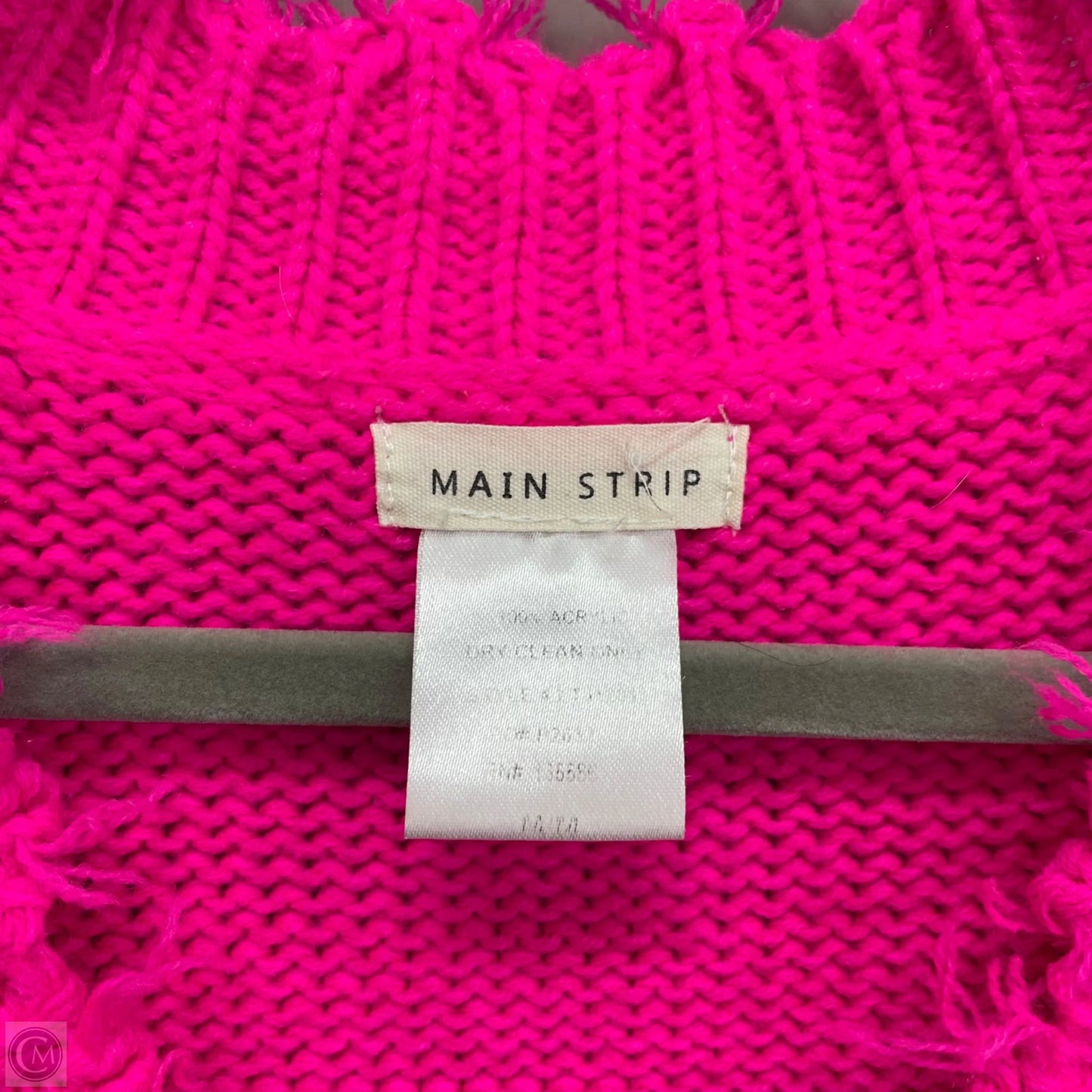 Sweater By Main Strip In Pink & White, Size: M