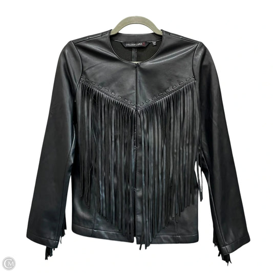 Jacket Moto By Colleen Lopez In Black, Size: Xxs