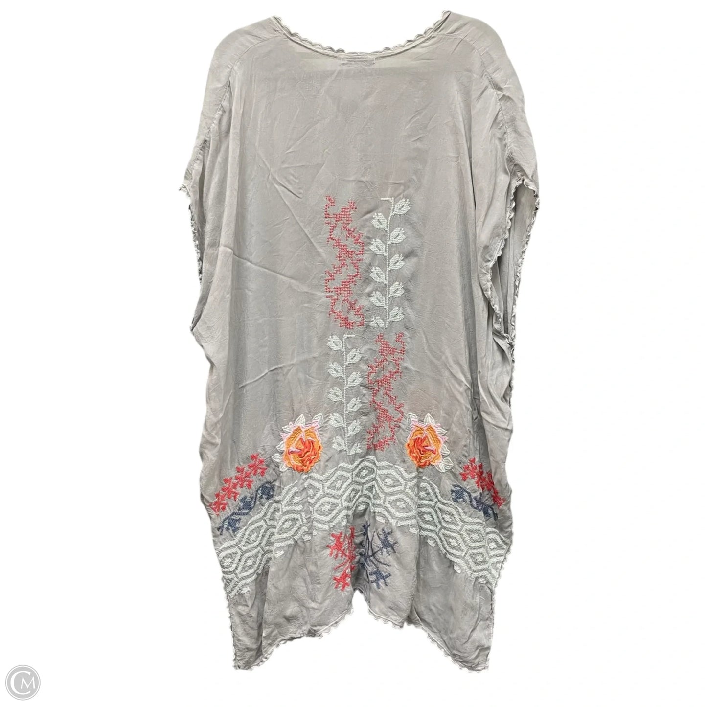 Tunic Short Sleeve By Johnny Was In Grey, Size: M