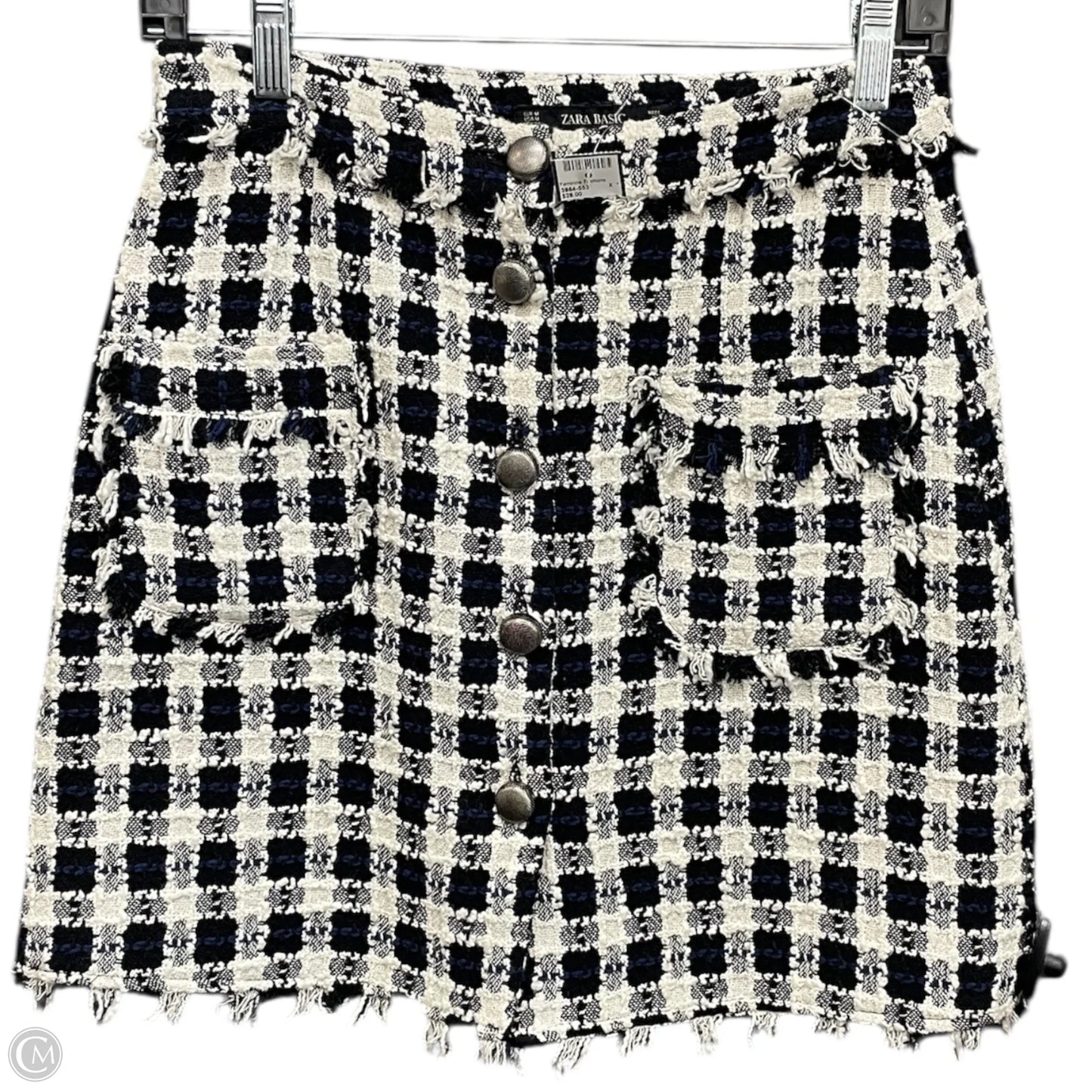 Skirt Mini & Short By Zara Basic In Plaid Pattern, Size: M