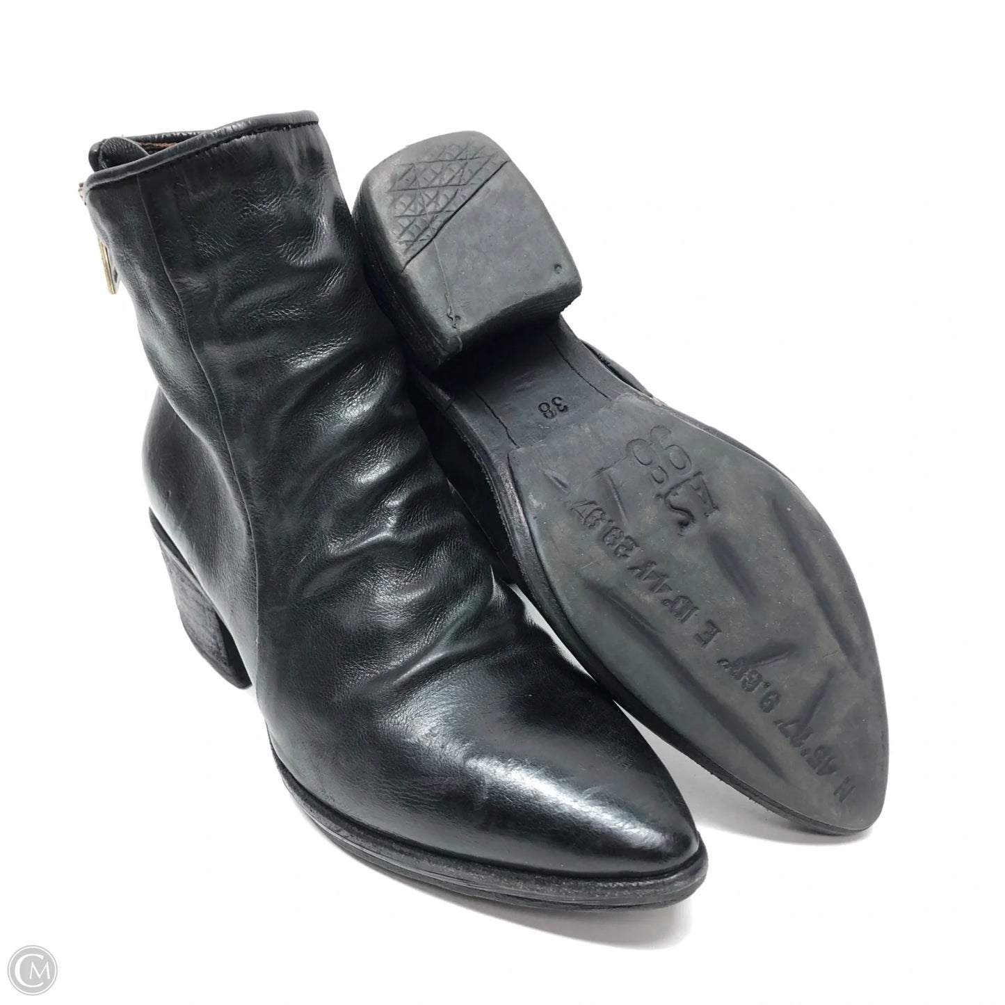 Boots Ankle Heels By As 98 In Black, Size: 7.5