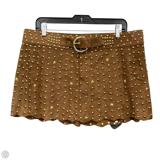 Skirt Mini & Short By Cma In Brown & Gold, Size: Xl
