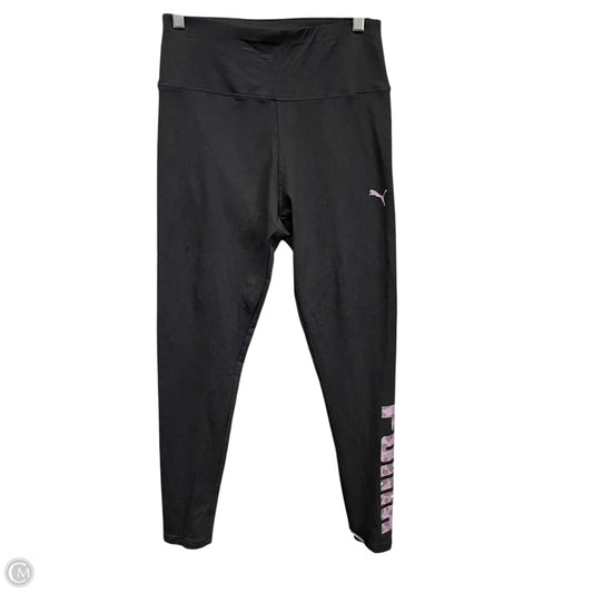 Athletic Leggings By Puma In Black & Purple, Size: M