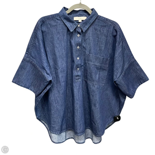 Tunic Short Sleeve By Loft In Blue Denim, Size: M
