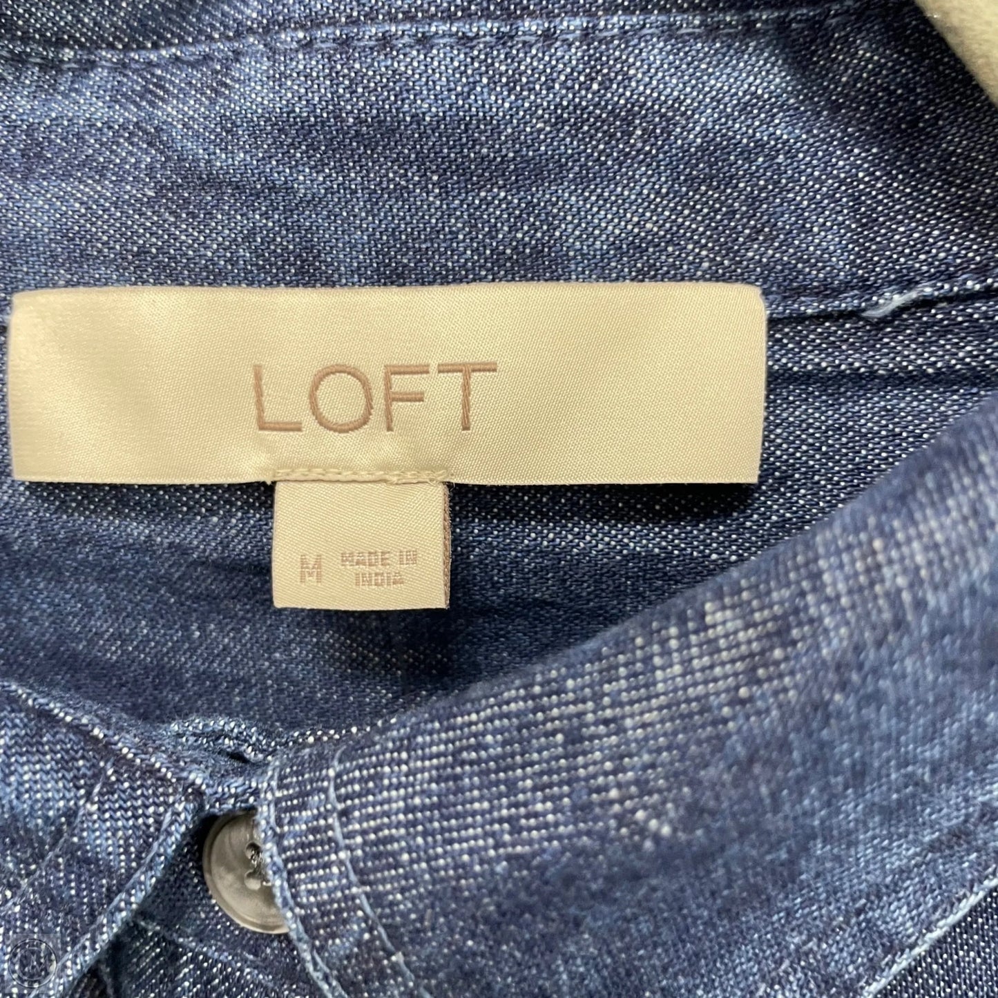 Tunic Short Sleeve By Loft In Blue Denim, Size: M