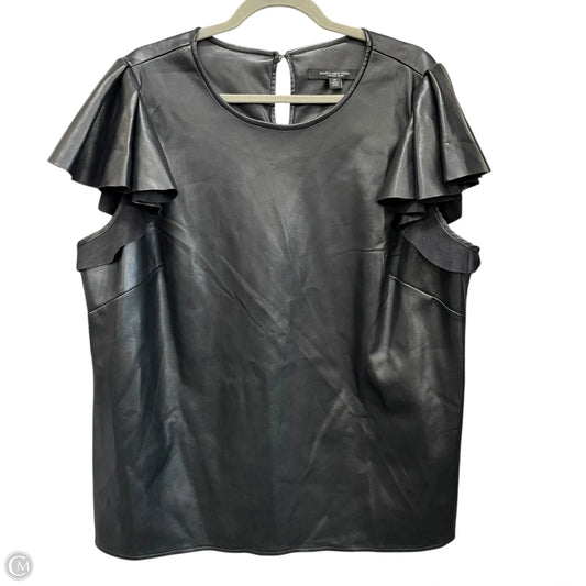 Blouse Short Sleeve By Marc New York In Black, Size: 2x
