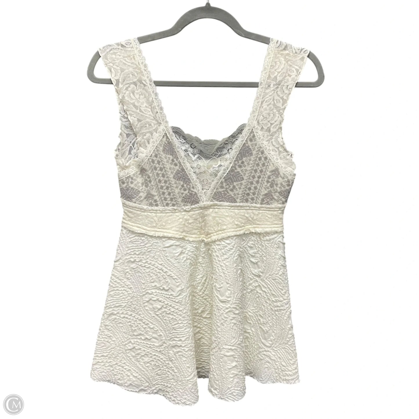 Blouse Sleeveless By Free People In Cream & Grey, Size: M