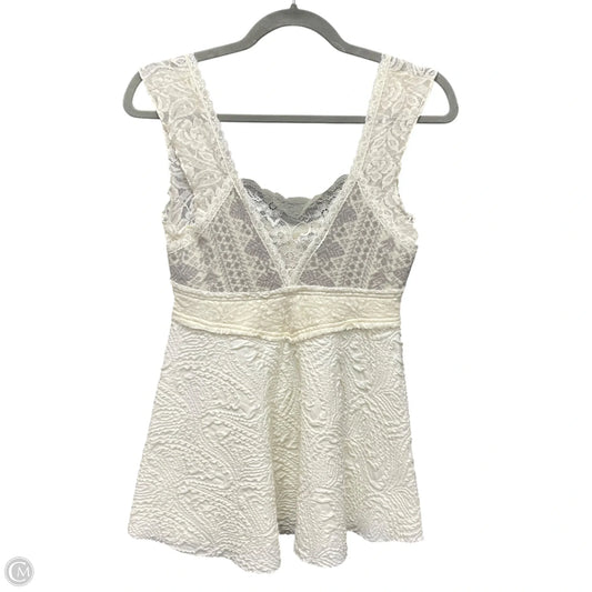 Blouse Sleeveless By Free People In Cream & Grey, Size: M