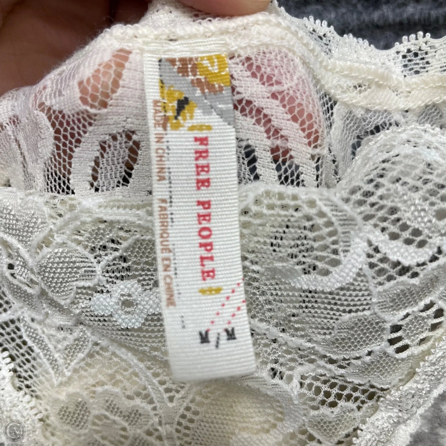 Blouse Sleeveless By Free People In Cream & Grey, Size: M