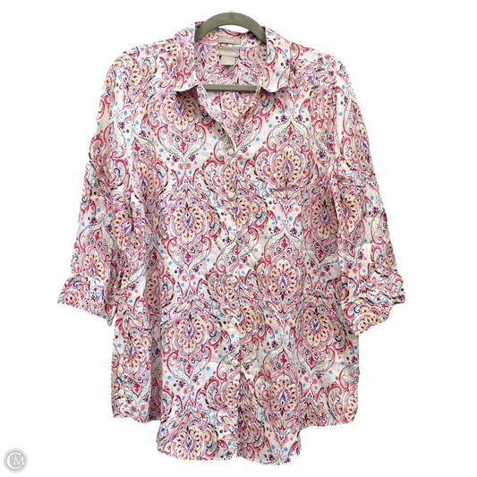 Top Long Sleeve By Chicos In Multi-colored, Size: 12