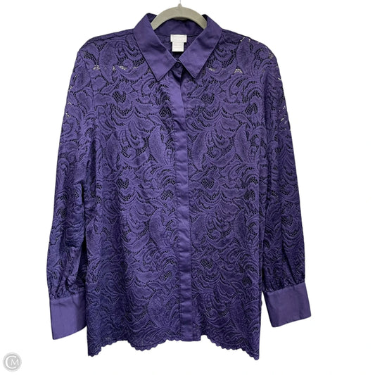Top Long Sleeve By Chicos In Purple, Size: 12