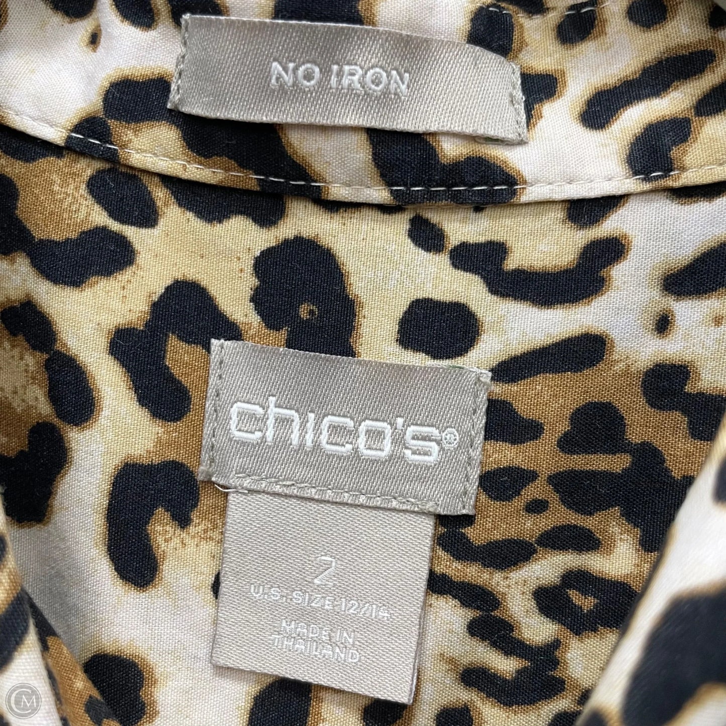 Tunic Long Sleeve By Chicos In Animal Print, Size: 12