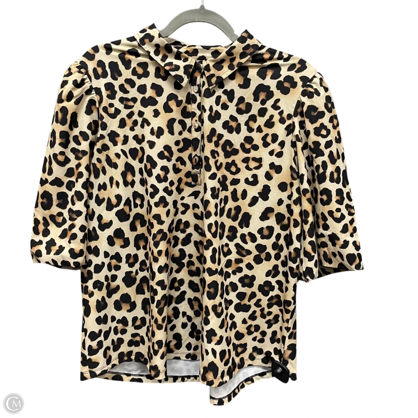 Blouse Short Sleeve By Chicos In Animal Print, Size: 14