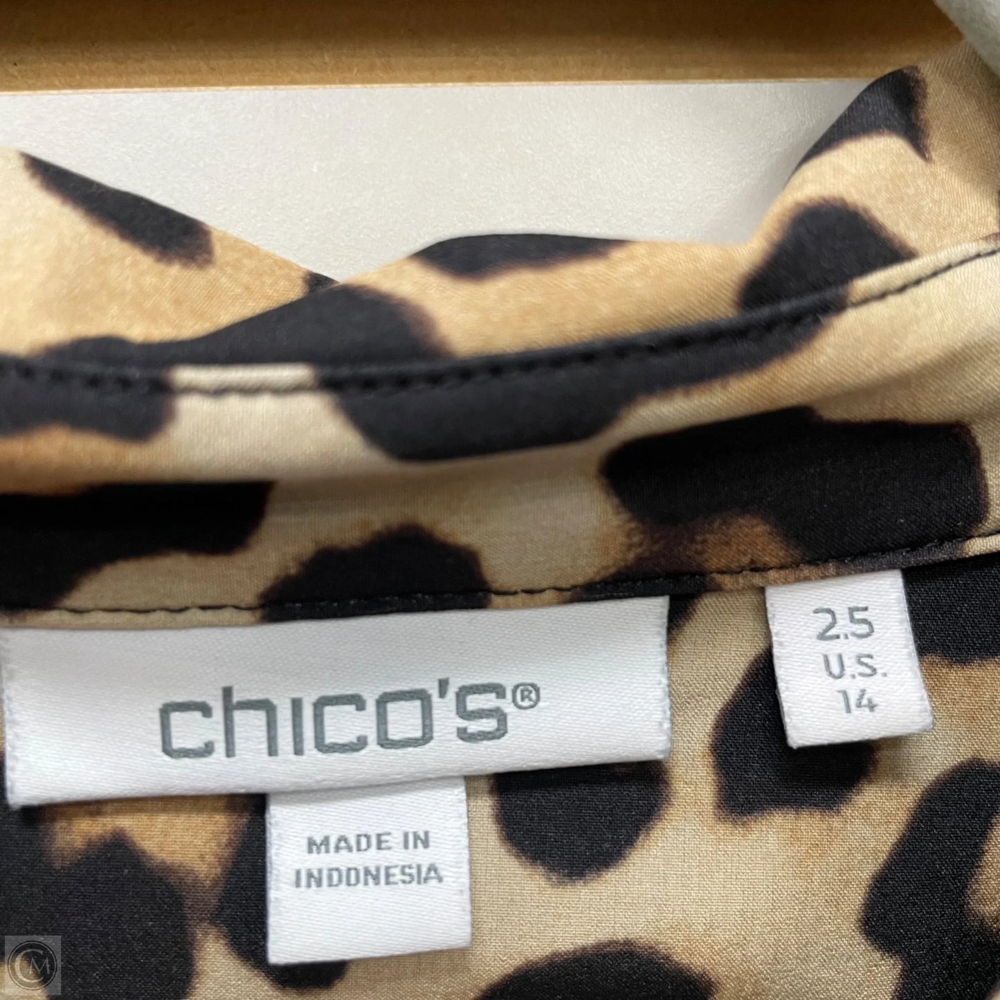 Blouse Short Sleeve By Chicos In Animal Print, Size: 14