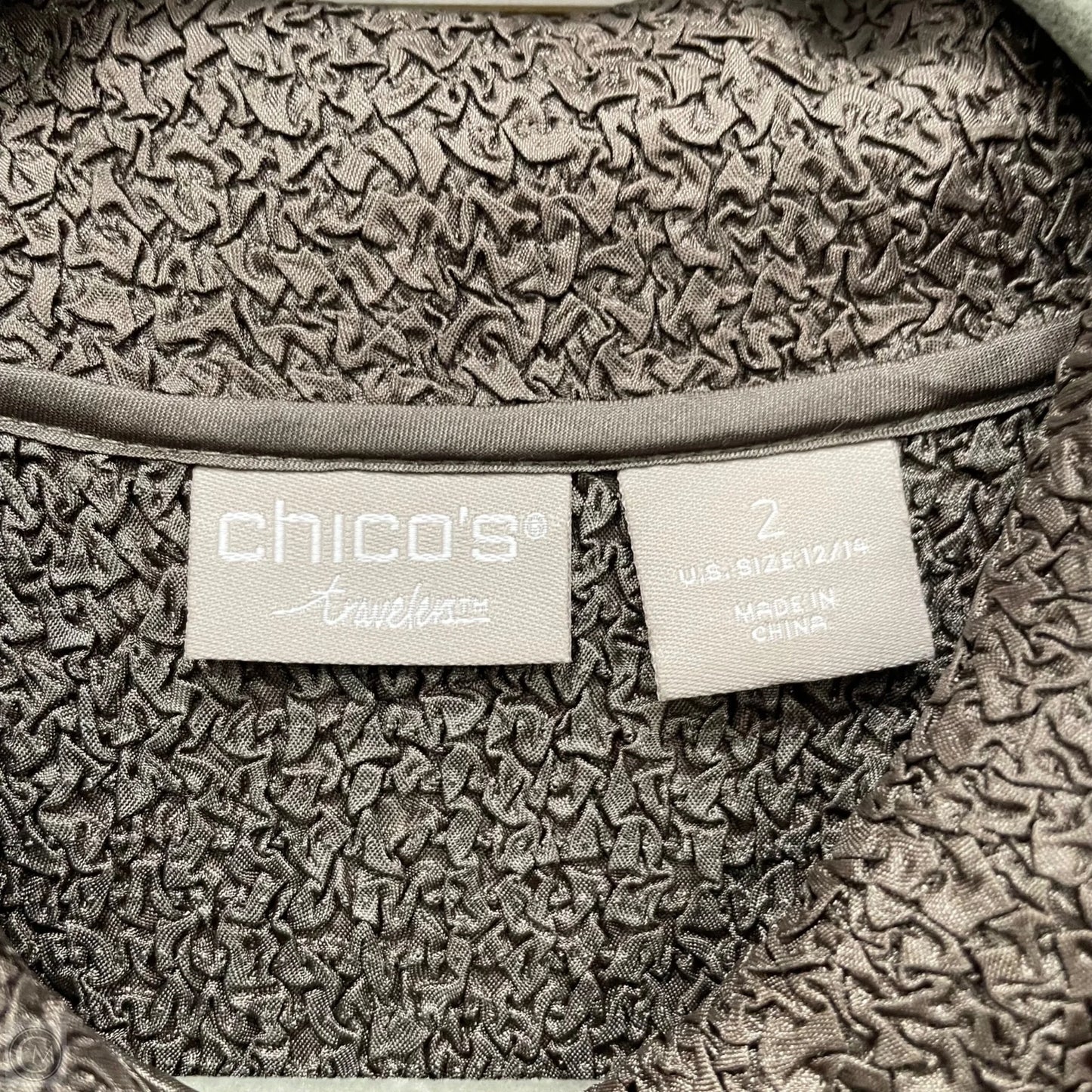 Top Long Sleeve By Chicos In Brown, Size: 12