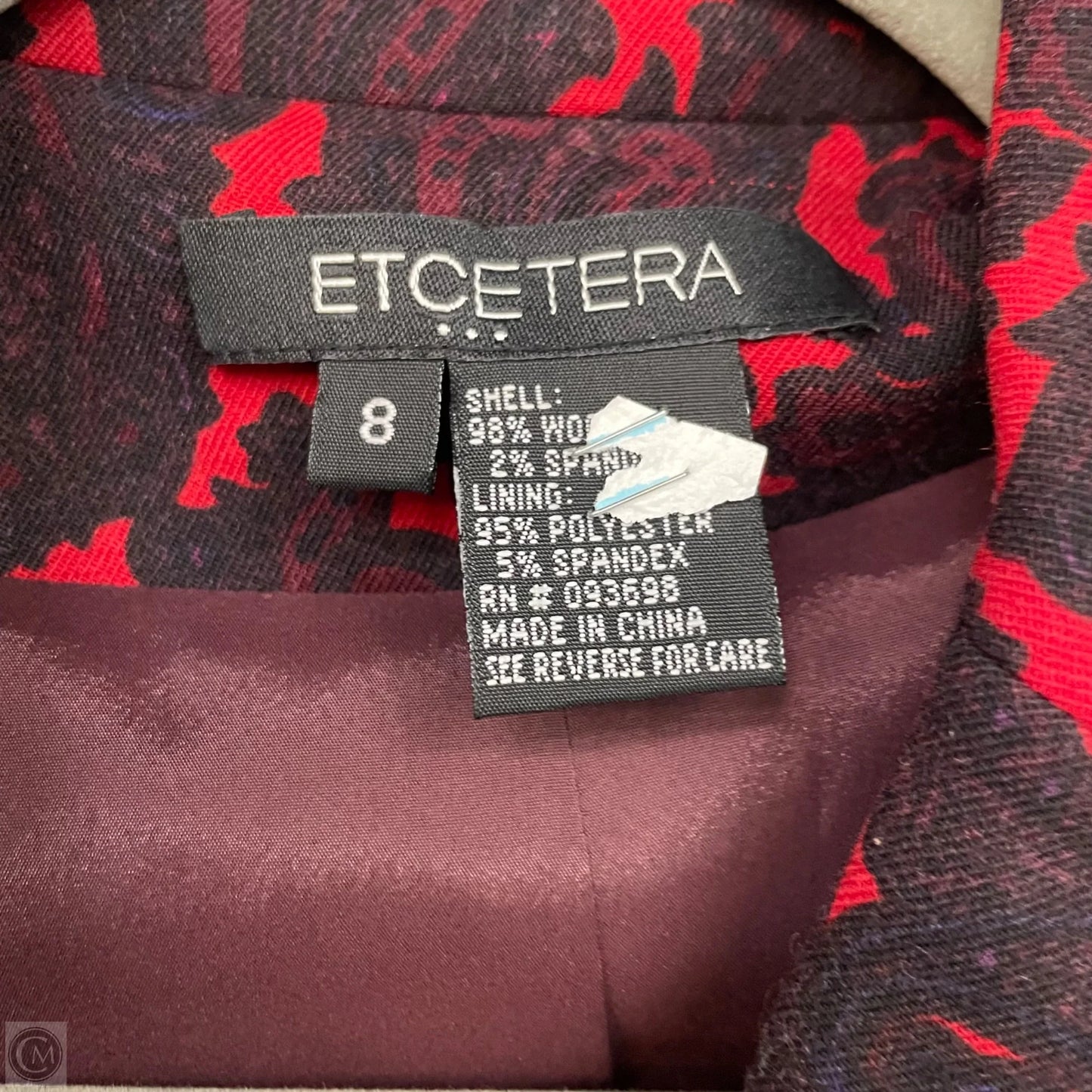 Coat Peacoat By Etcetra In Red, Size: 8